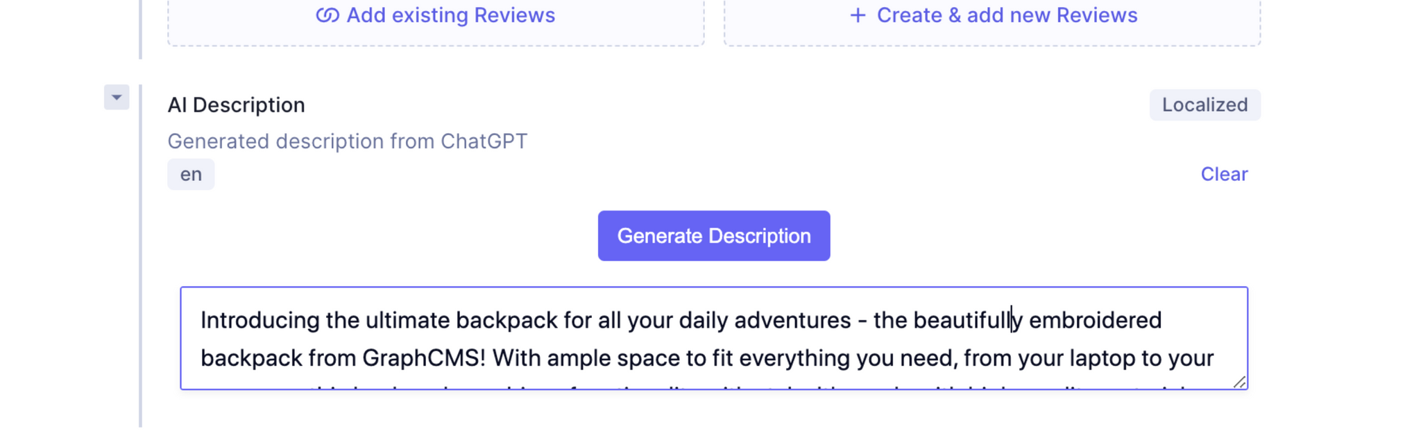 Generated description