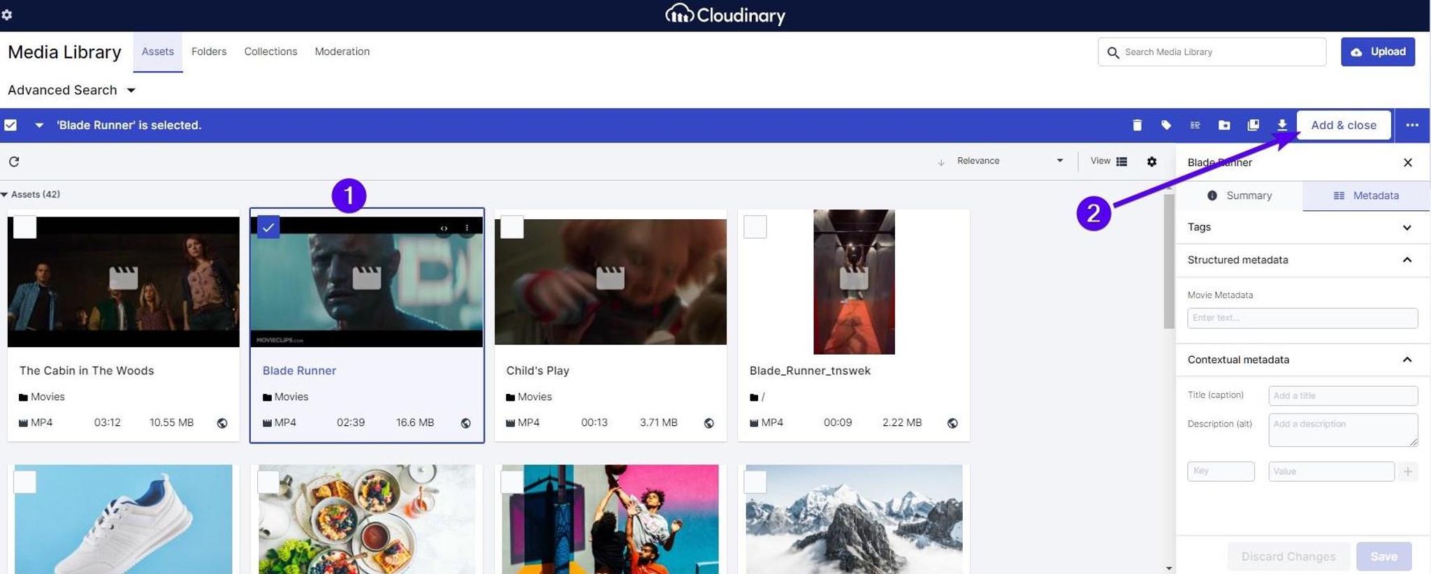 Cloudinary asset picker