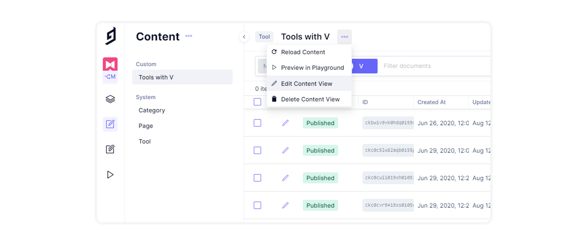 Rename content views