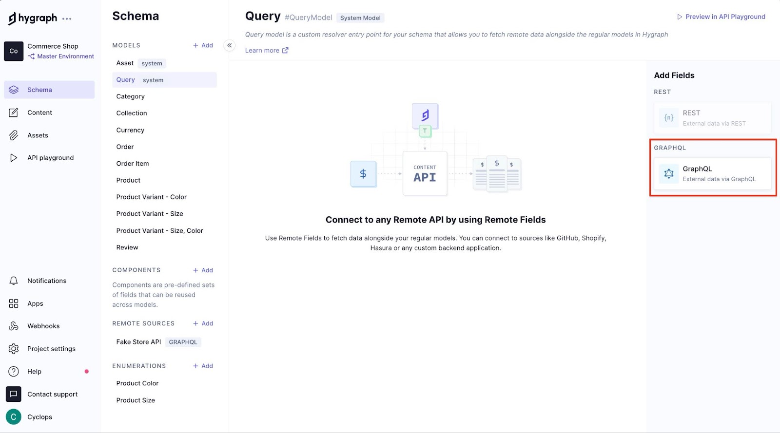 adding a graphql query field to hygraph