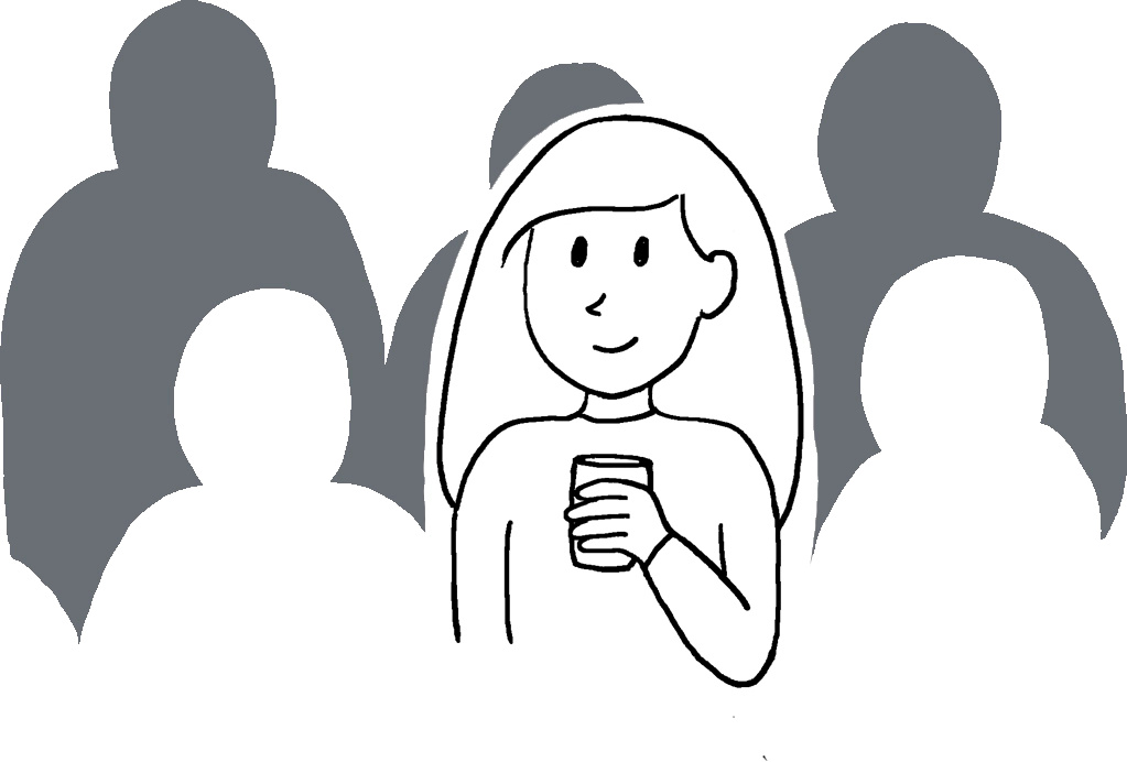 Illustratie van avatar bij netwerkborrel