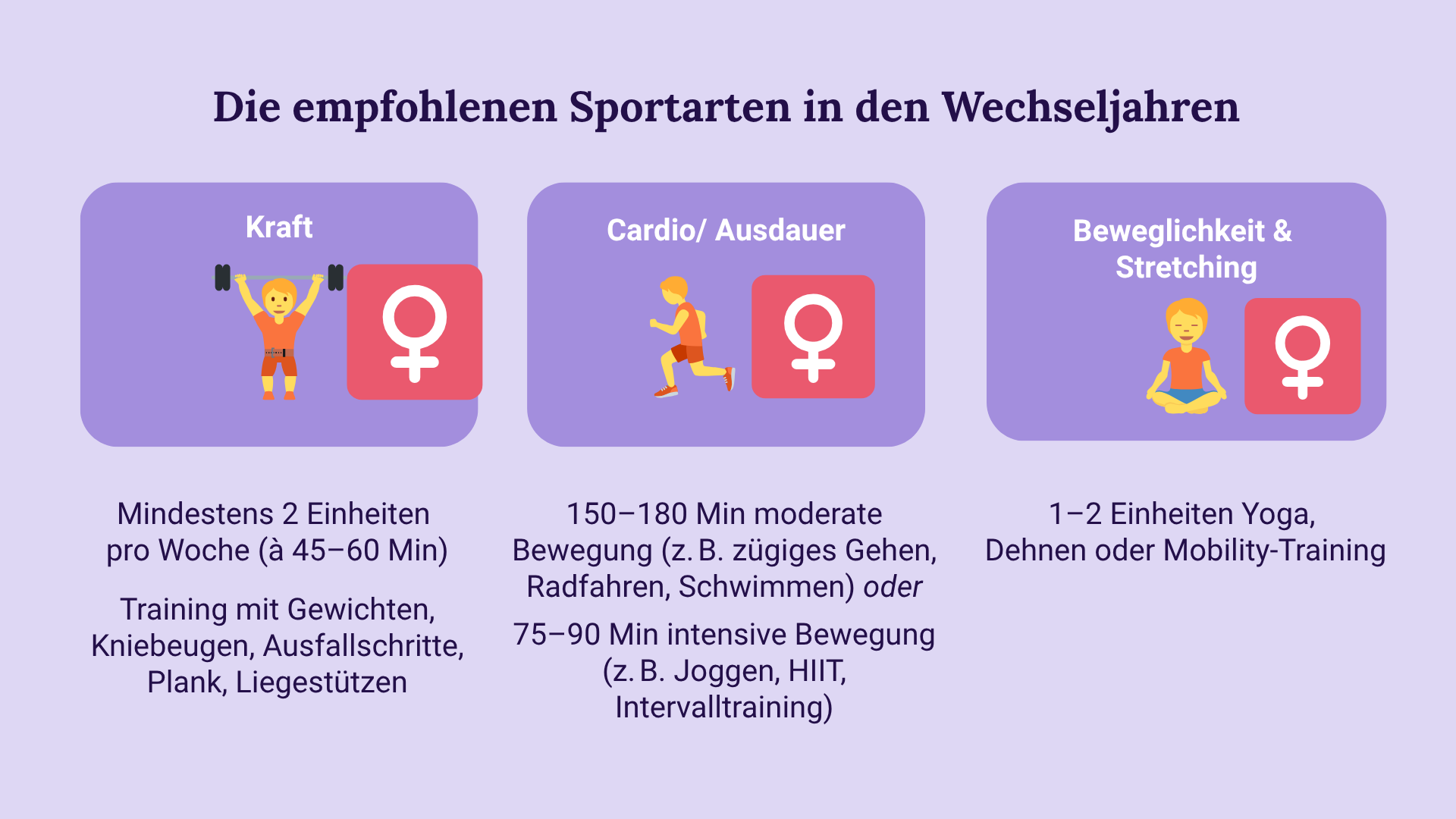 empfohlene sportarten in den wechseljahren