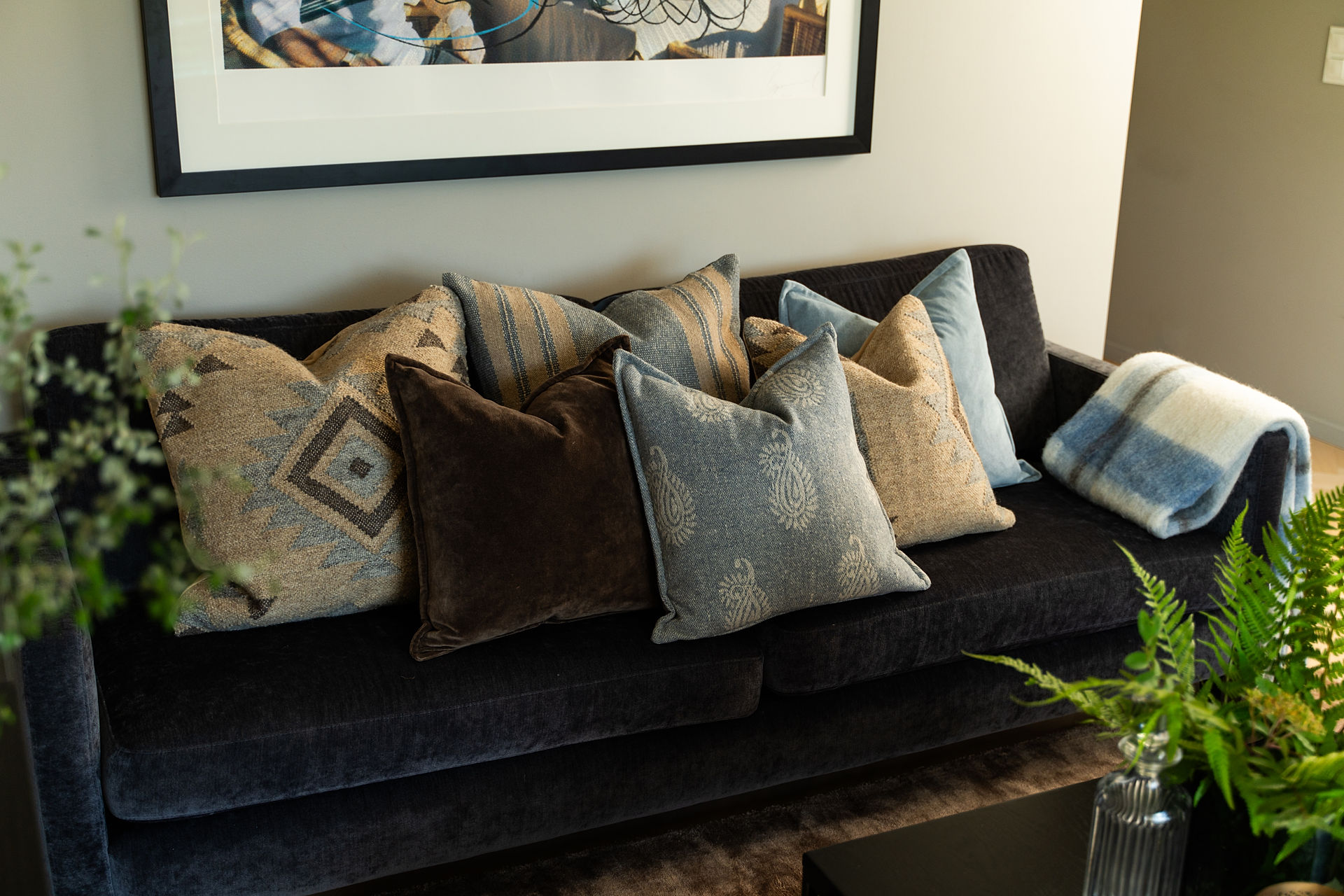 Sofa med pynteputer