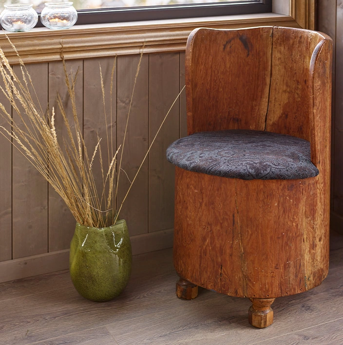 Krakk med pute av pledd