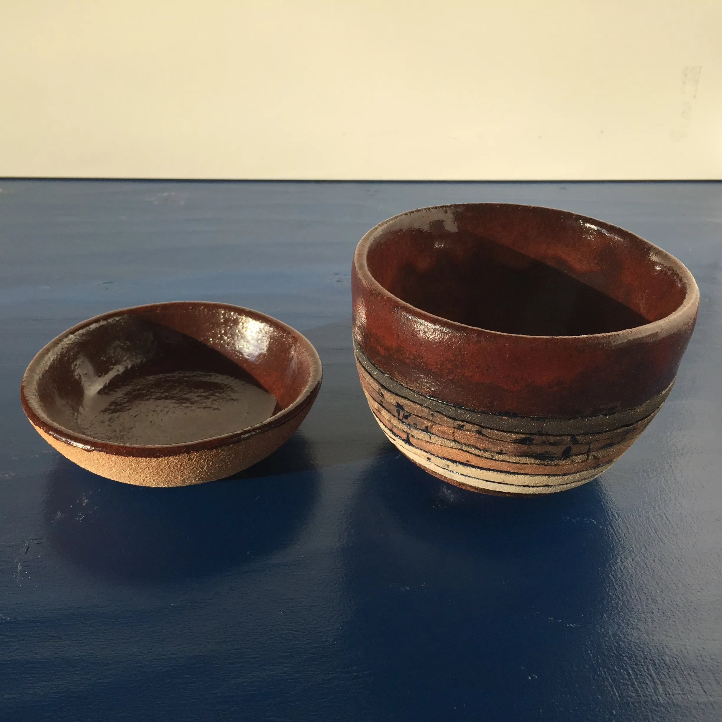 Bol y plato con esmalte shino