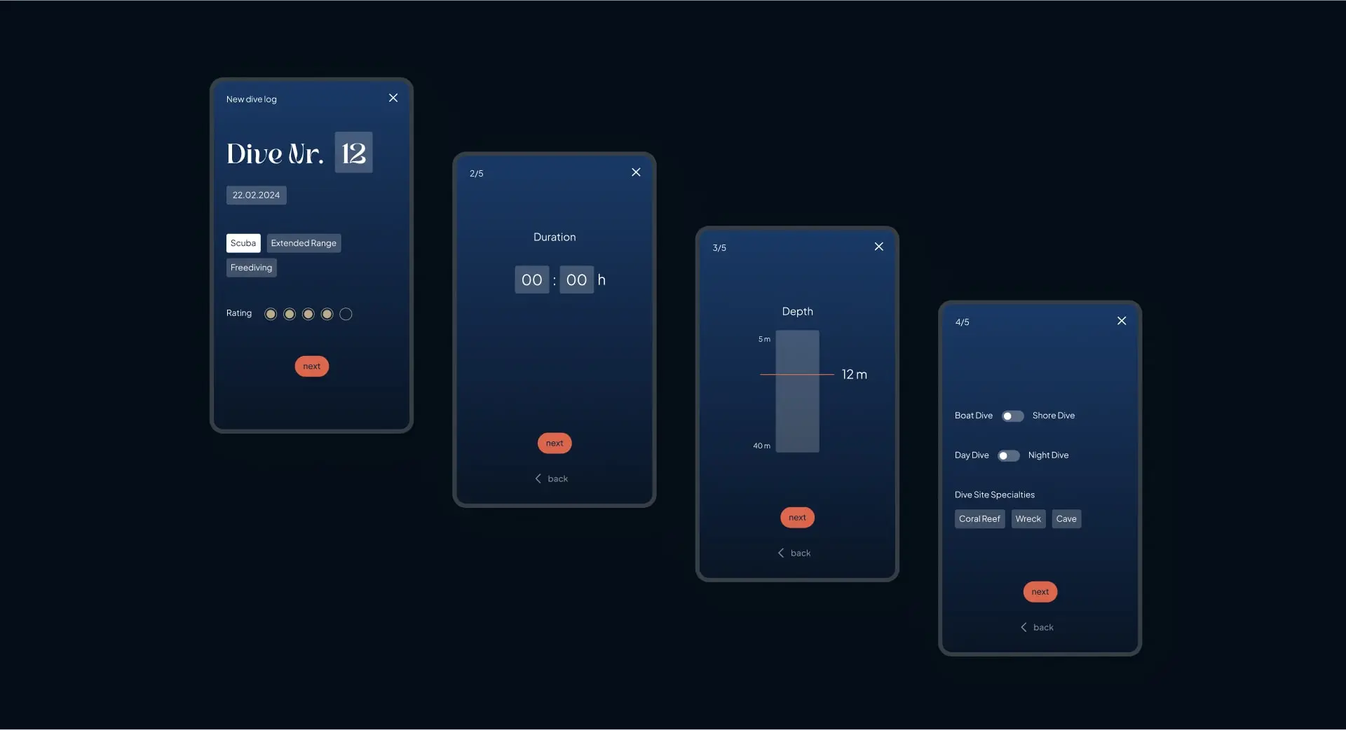Maren Schiffeler Design Webdesign Köln Diving Logbook App design