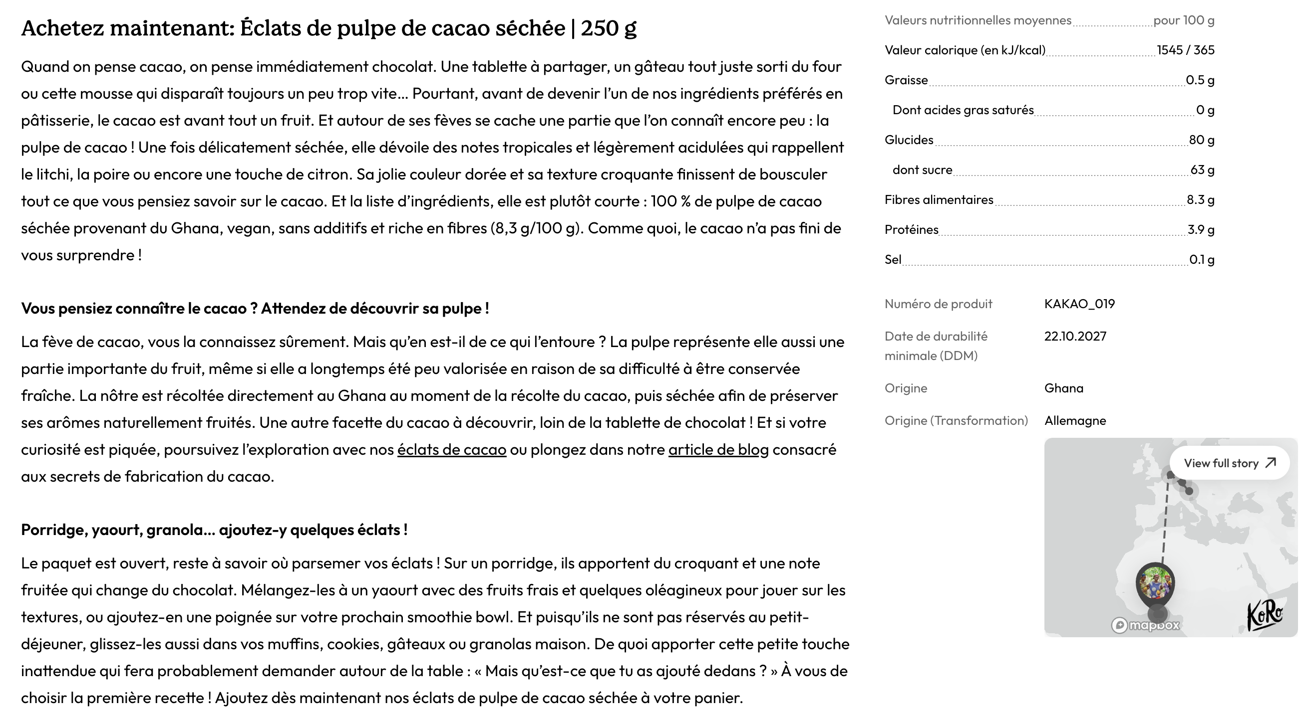 Screenshot Éclats de pulpe de cacao séchée | 250 g.png