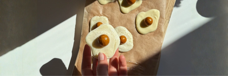 Vegane Spiegeleier mit Physalis
