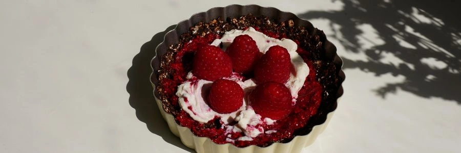 Schoko-Himbeer-Tarte ohne Backen (vegan & glutenfrei)
