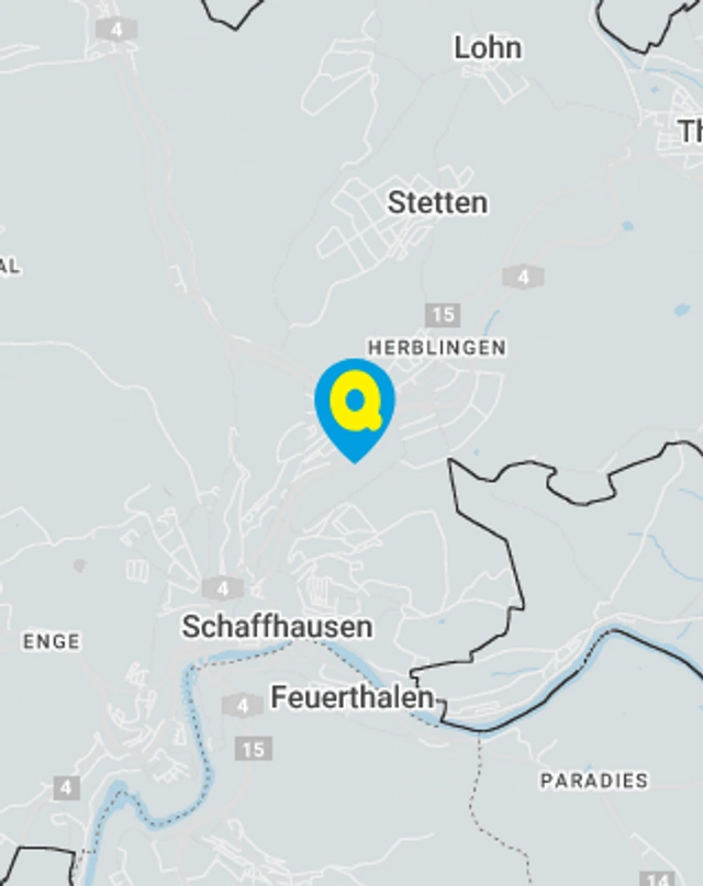 Landkarte mit gekennzeichnetem Standort der Filiale Schaffhausen