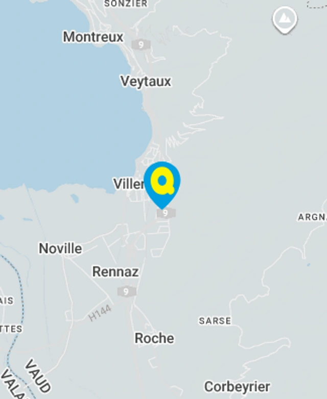 Landkarte mit gekennzeichnetem Standort der Filiale Villeneuve
