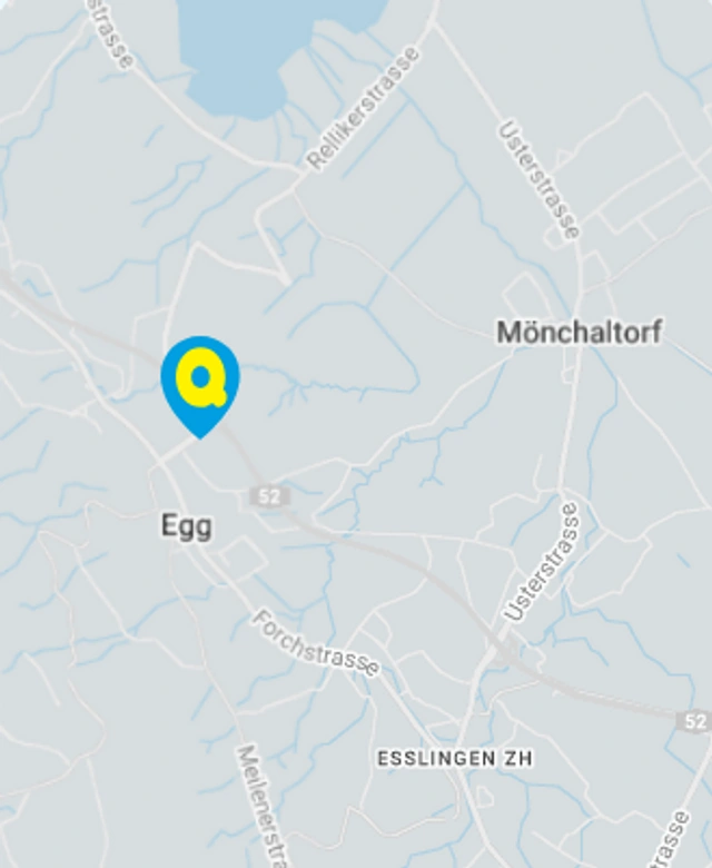 Landkarte mit gekennzeichnetem Standort der Filiale Egg