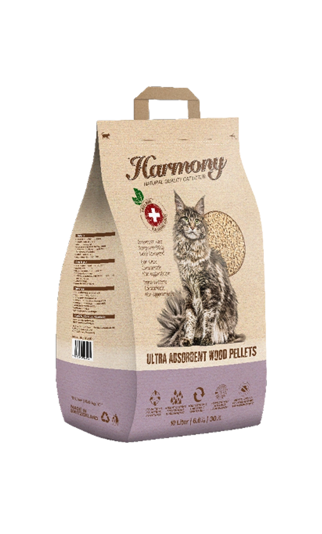 10 Liter Verpackung vom Katzenstreu "Harmony Cat - Natural Cat Litter" 