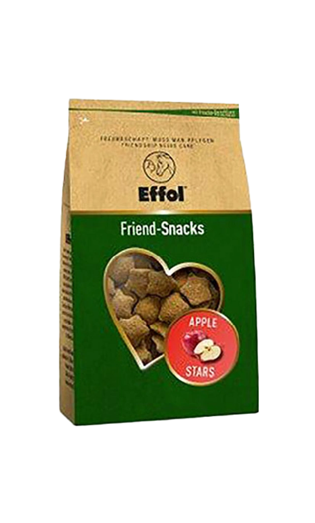 „Verpackung der Effol Friend-Snacks Apple Stars 550 g – sternförmige Apfel-Belohnungs-Leckerlis für Pferde