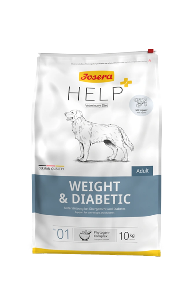 Sack mit Weight & Diabetic Trockenfutter für Hunde von Josera Help