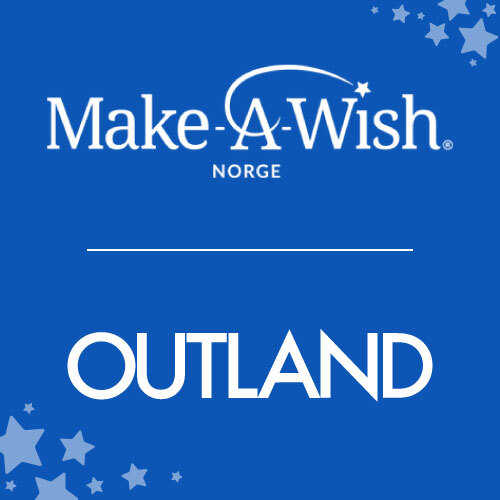 Make A Wish Norge-logo og Outland-logo