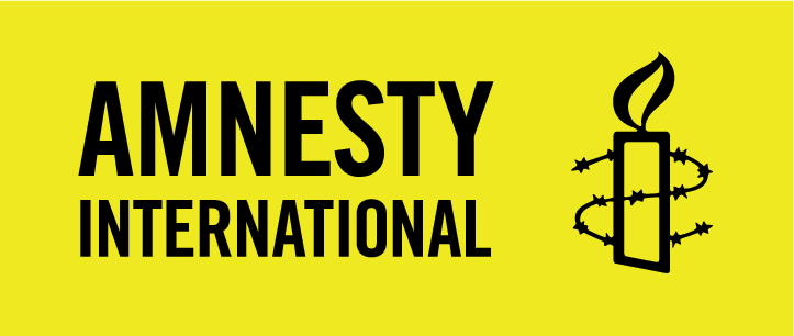 Amnesty International-logo på gul bakgrunn