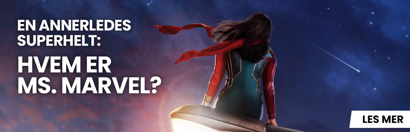Ms. Marvel sett bakfra og teksten: En annerledes superhelt: Hvem er Ms. Marvel