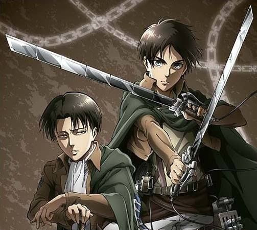 Levi Ackerman og Eren Jaeger fra Attack on Titan i fullt kamputstyr