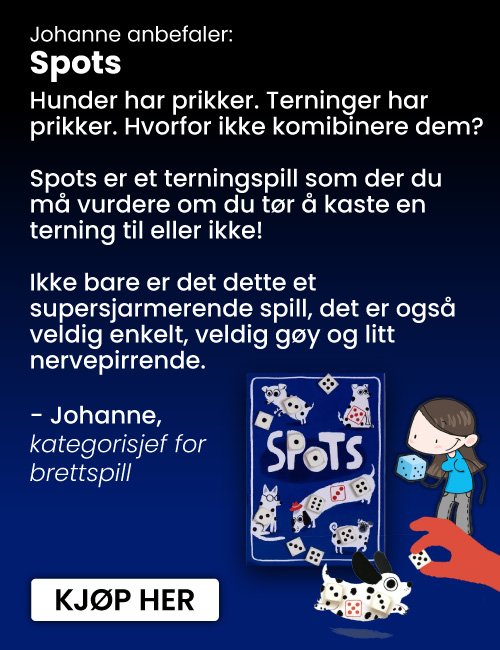 Outlands kategoriansvarlig for brettspill anbefaler spillet Spots