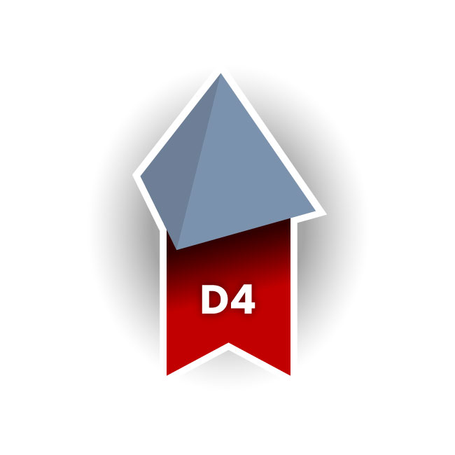 D4 terning med fire sider