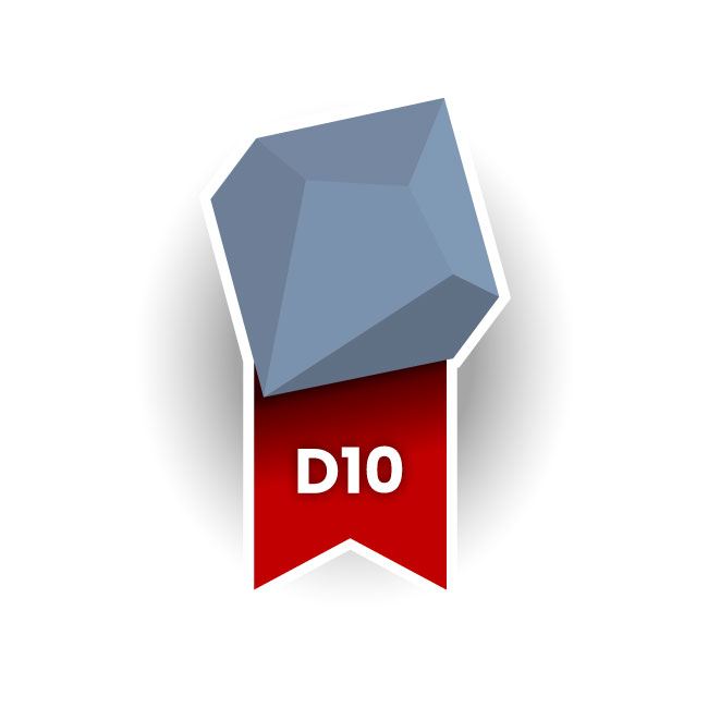 D10-terning med ti sider