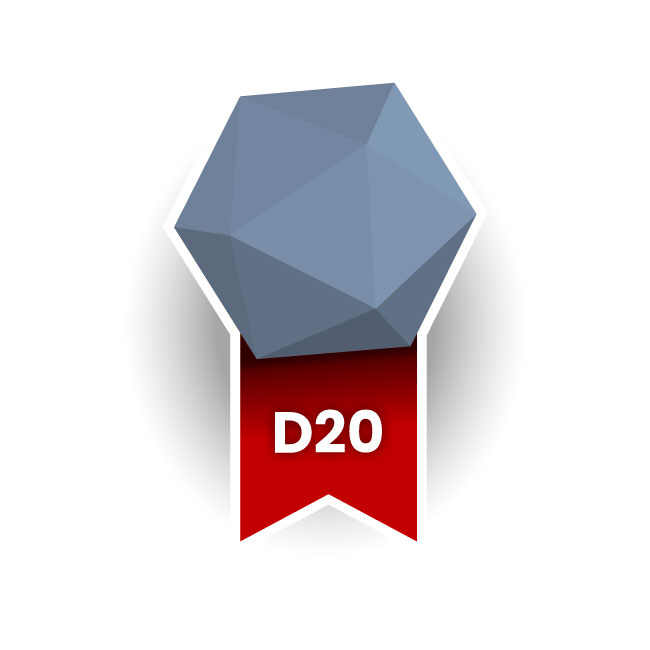 D20-terning med tjue sider