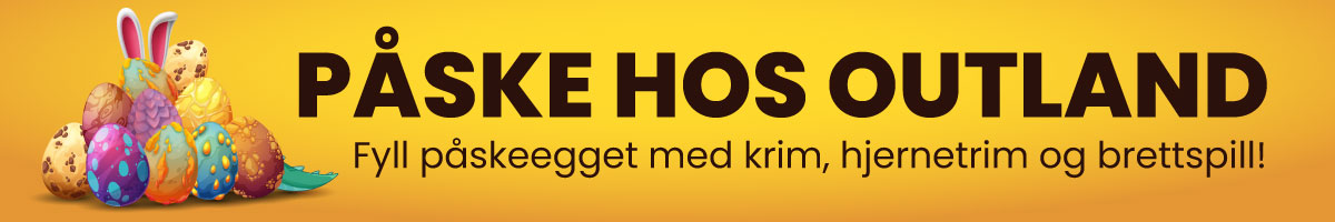 Påskeegg i flere farger og versjoner, hvor kaninører dukker opp og halen til en drage kommer ut