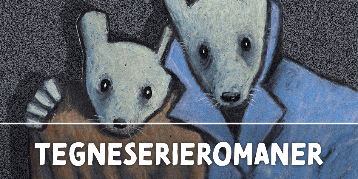 To redde mus som holder om hverandre fra Art Spiegelmans Maus
