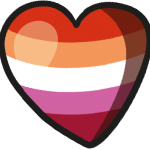 Hjerteformet lesbisk pride-flagg