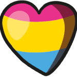 Hjerteformet panseksuell pride-flagg