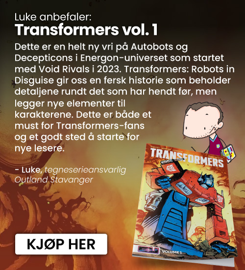 Transformers vol 1 anbefalt av tegneserieansvarlig Outland Stavanger