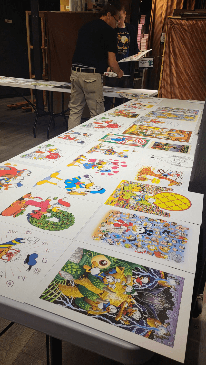 Langbord med Don Rosa-tegninger