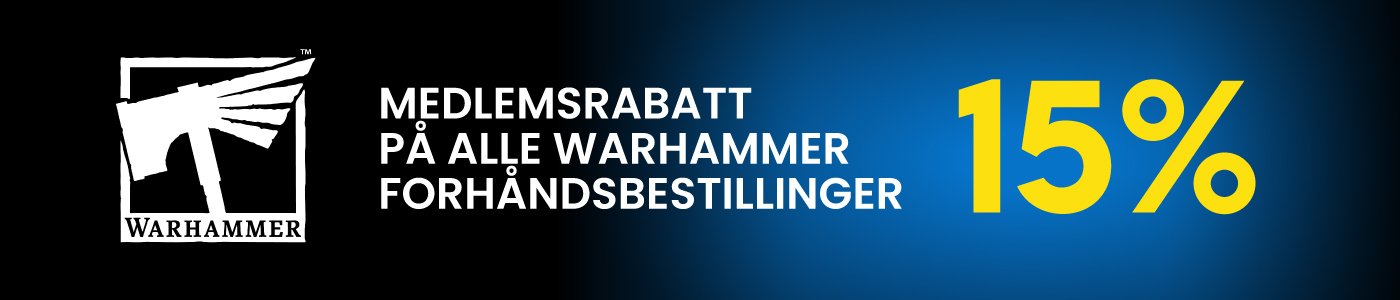 15% medlemsrabatt på aller Warhammer forhåndsbestillinger