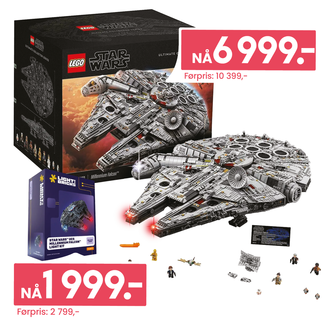 LEGO Millennium Falcon og Millennium Falcon UCS 75192 Light Kit fra Light my Bricks