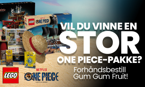 Vildu vinne en stor One Piece-pakke? Forhåndsbestill LEGO Gum Gum Fruit og bli med i konkurransen! 