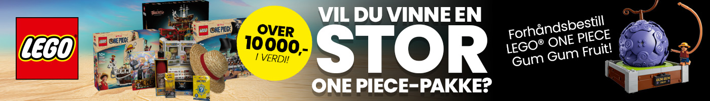 Vildu vinne en stor One Piece-pakke? Forhåndsbestill LEGO Gum Gum Fruit og bli med i konkurransen! 