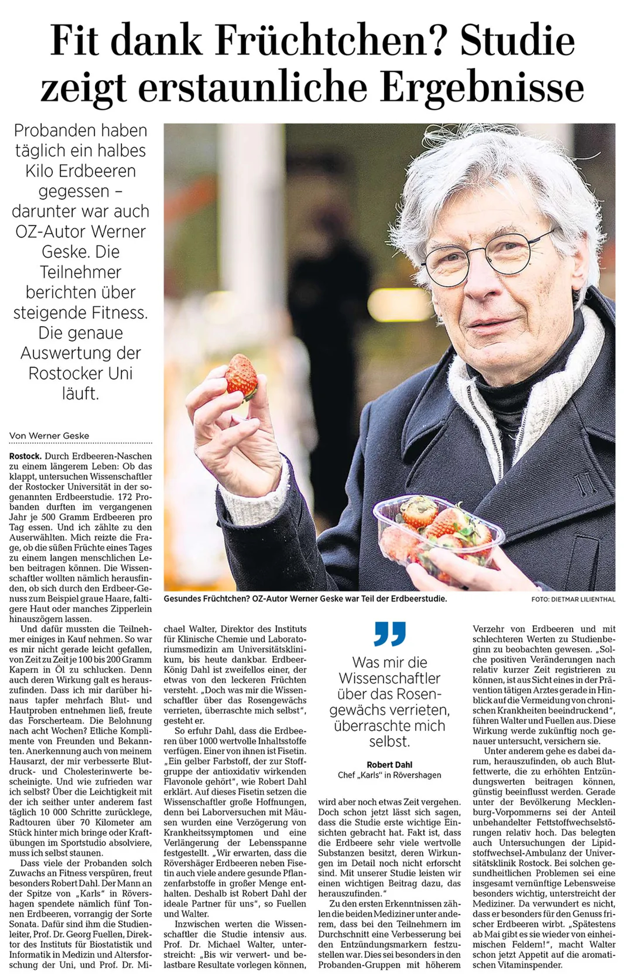 Erdbeerstudie zeitungssausschnitt