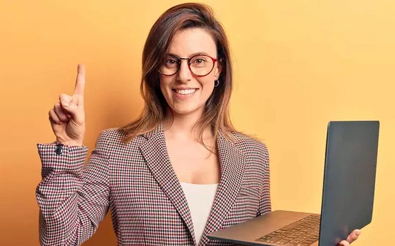 person with laptop