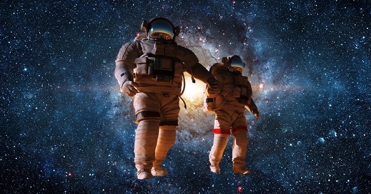 Crazy Lab days banner, 2 astronauts in space