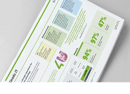 Cover image for Kinetic IT 1-page Unit4 customer story