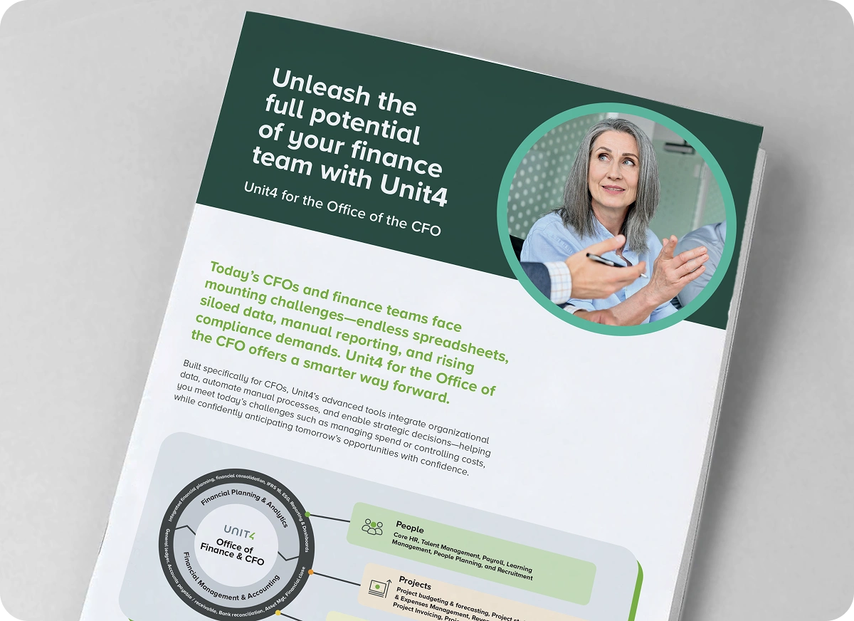 Click here to read our executive brief: “Unleash the full potential of your finance team with Unit4”