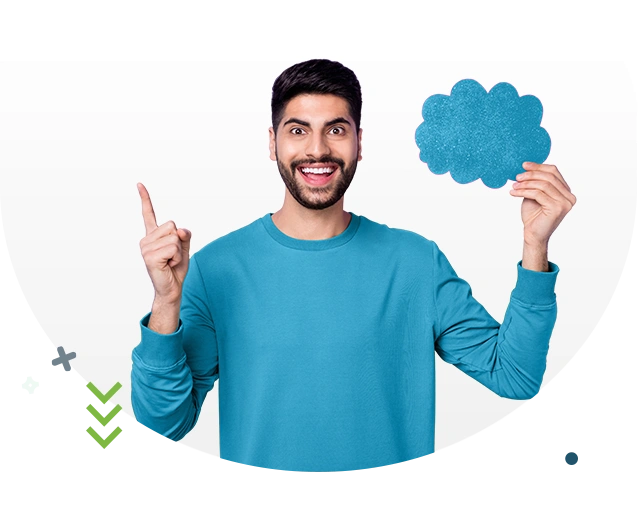 Man holding a cloud