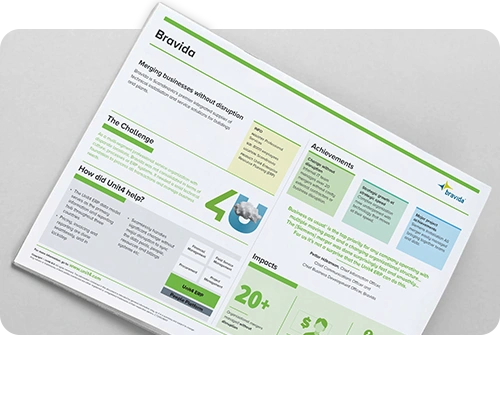 Cover image for Bravida 1-page Unit4 customer story