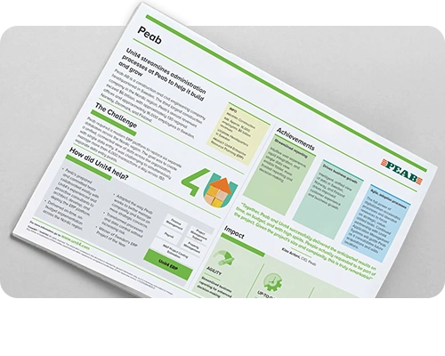 Cover image for Unit4 customer story: Peab