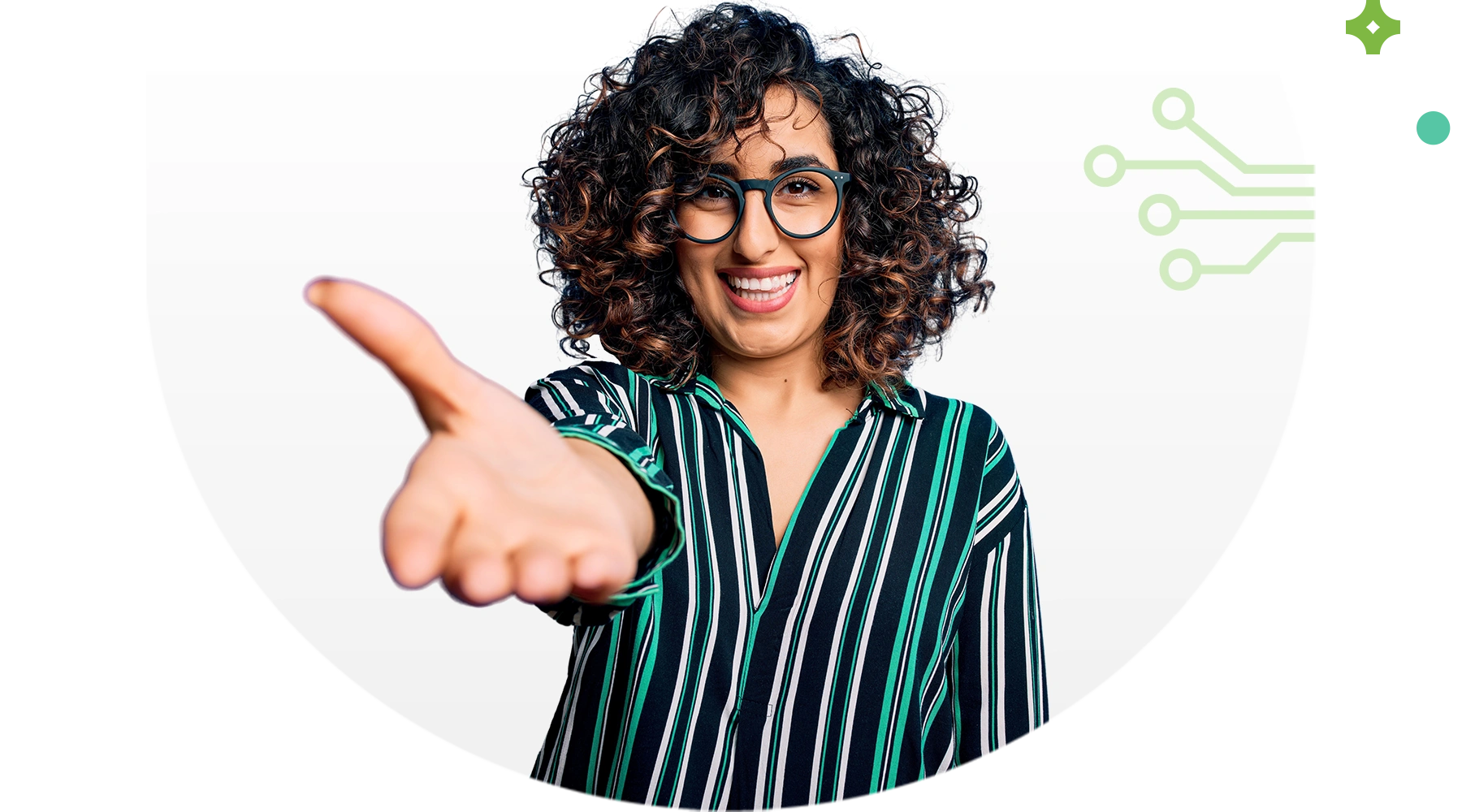 Women with her hand out