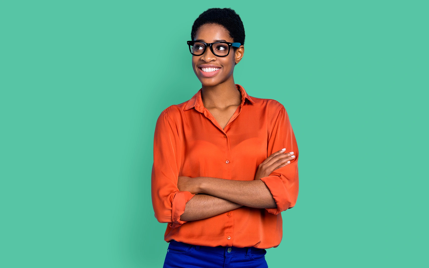 woman smiling