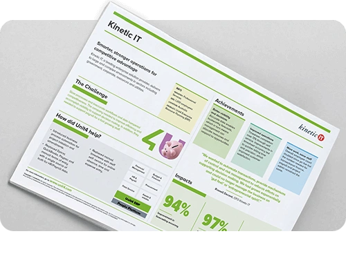 Cover image for Kinetic IT 1-page Unit4 customer story