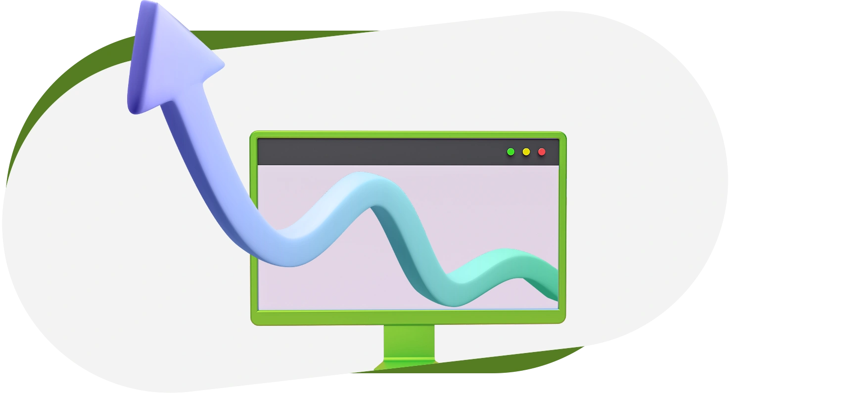 Screen with arrow pointing upwards