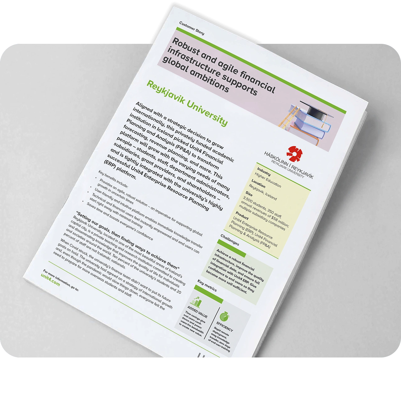 Cover image for Unit4 customer story about Reykjavik University